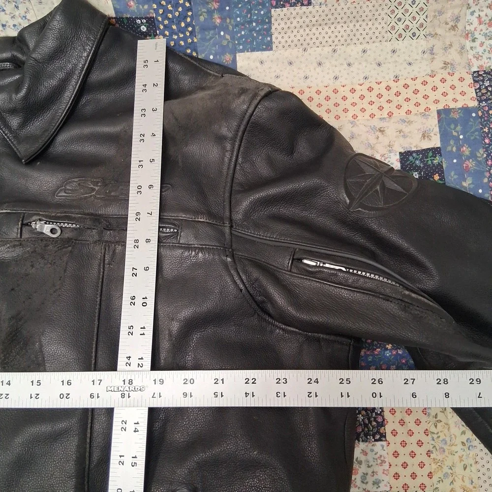 Yamaha Star Motorcycle Leather Riding Jacket Size‎ XL Black Removable Lining